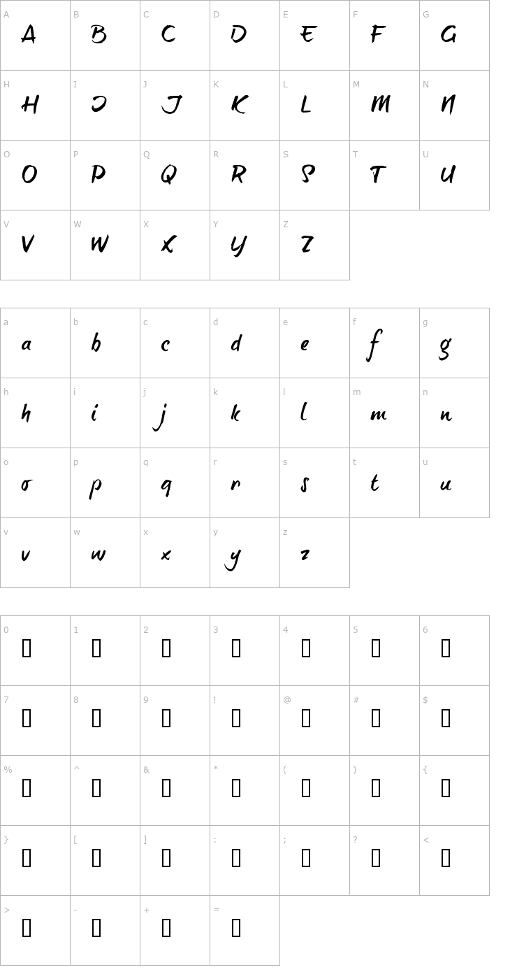 Character Map brush-tipTerrence Font