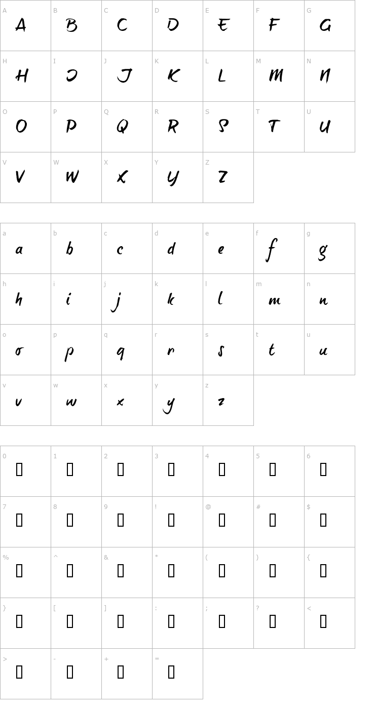 Character Map brush-tipTerrence OTF Font