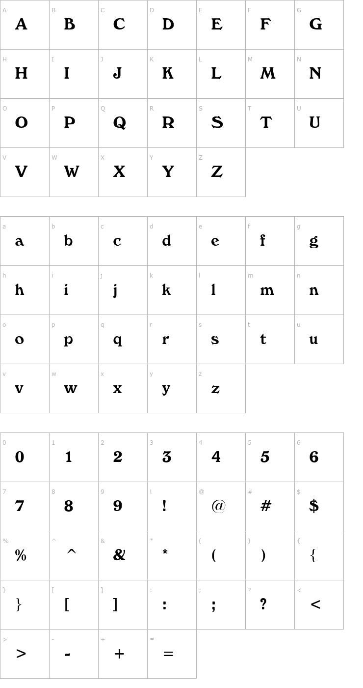 Character Map Buckingham Light Font