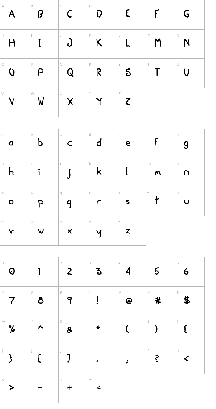 Character Map Buddy Jim Font