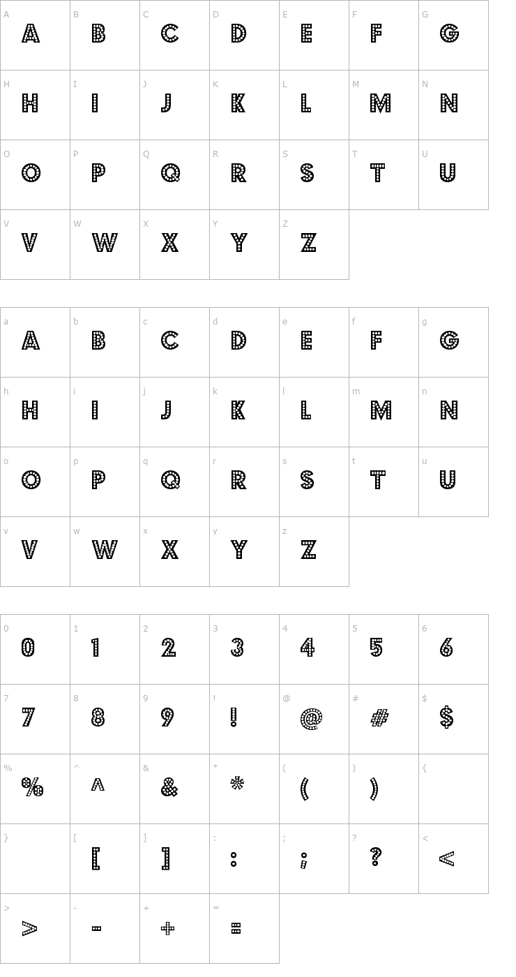 Character Map Budmo Jiggler Font