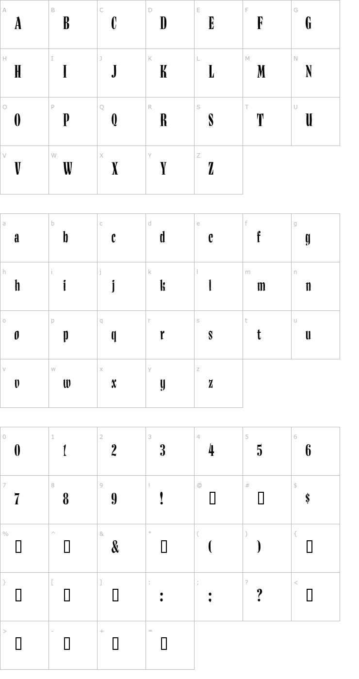 Character Map BudNull Medium Font