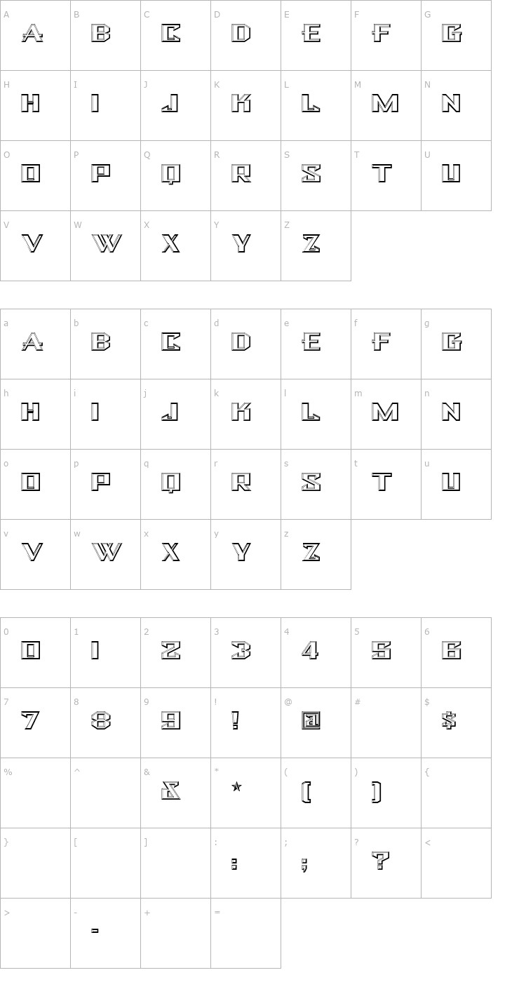 Character Map BulwarkNF Font