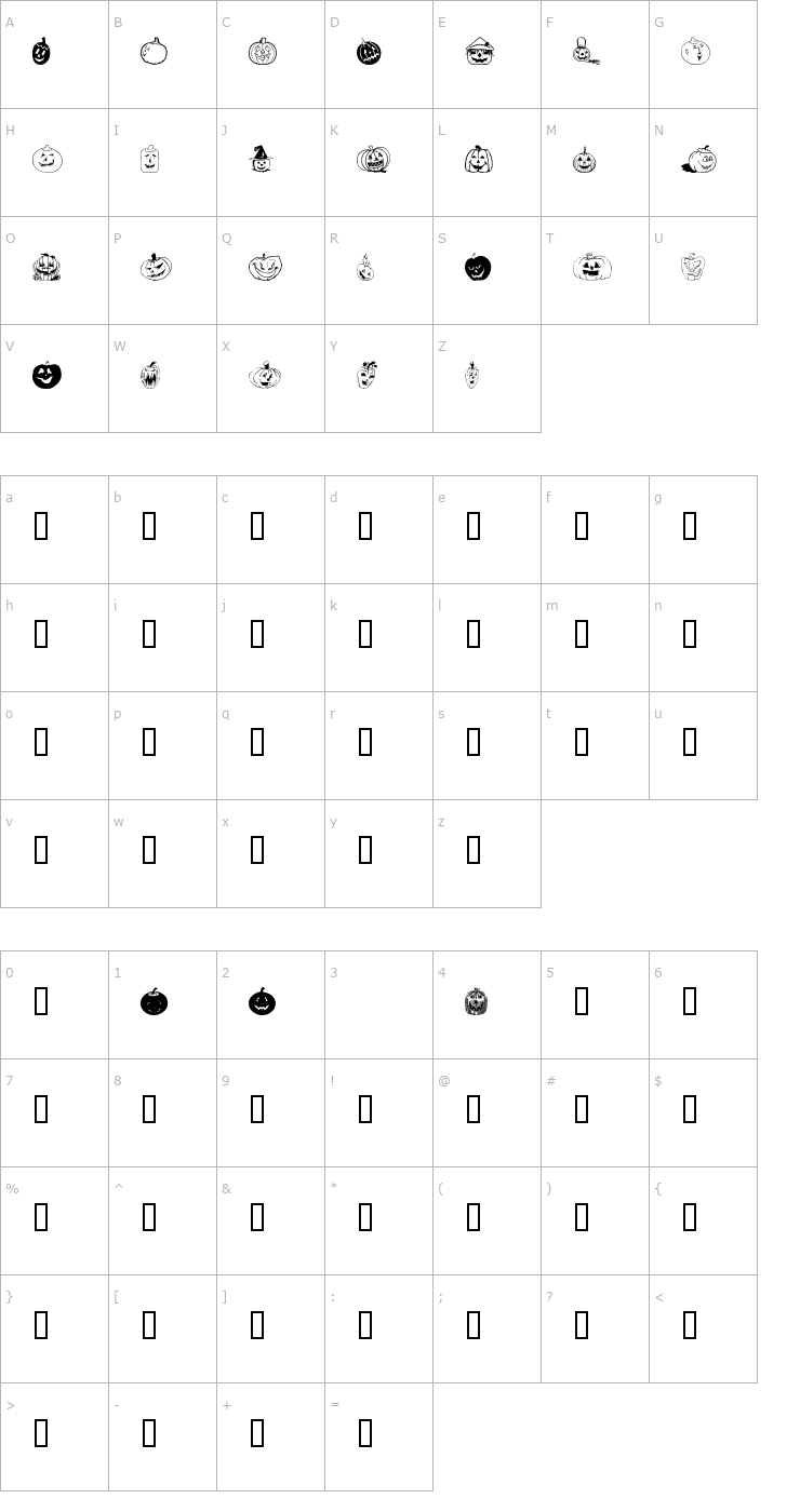 Character Map Bumkins Font