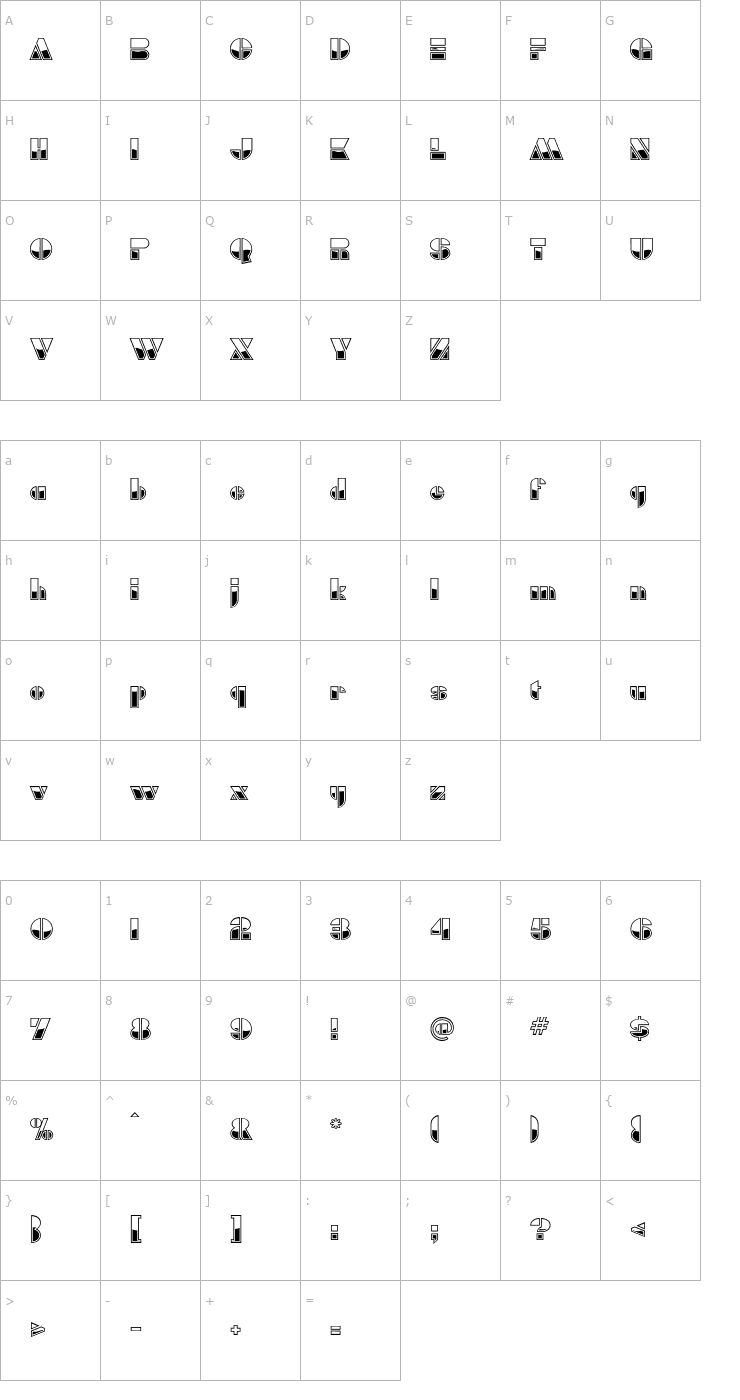 Character Map Bumper Font