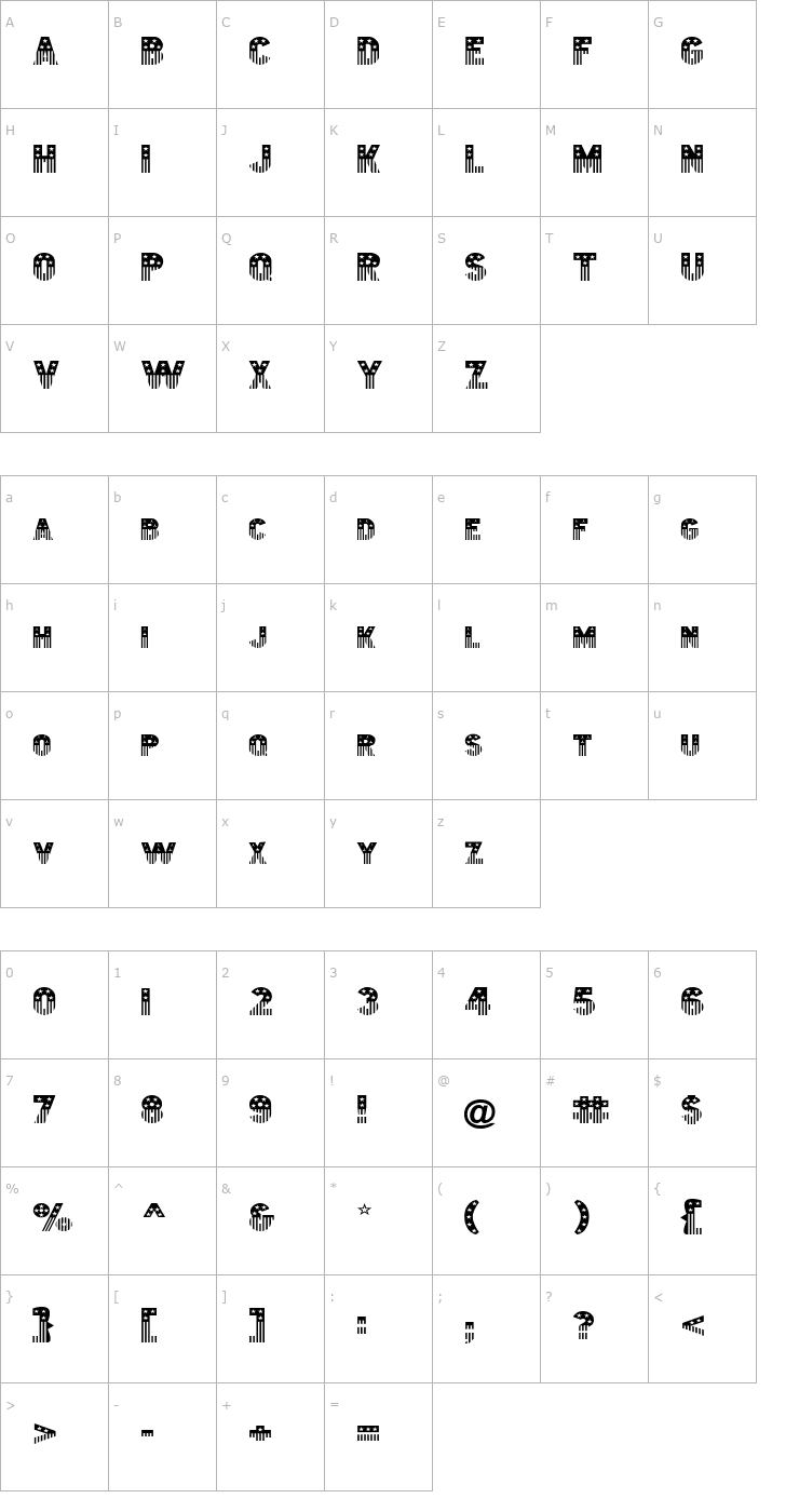 Character Map Bunting 2-Extended Normal Font