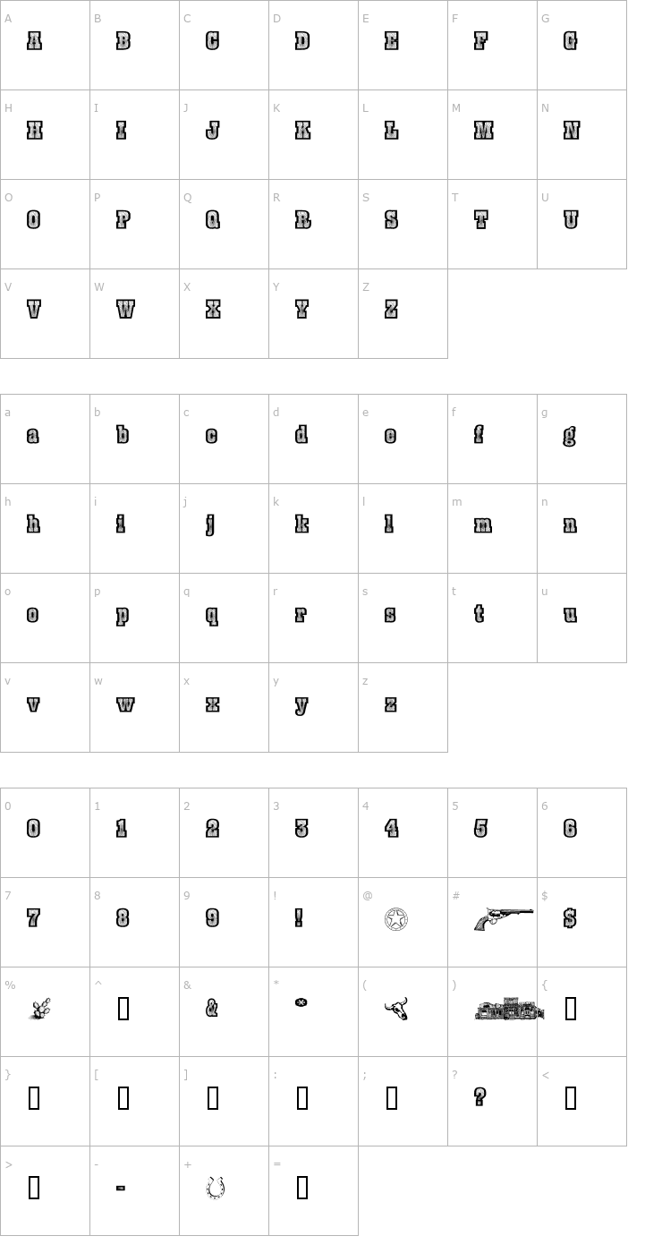Character Map Burris Font