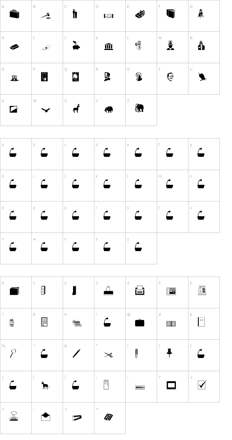Character Map Business&Government Font