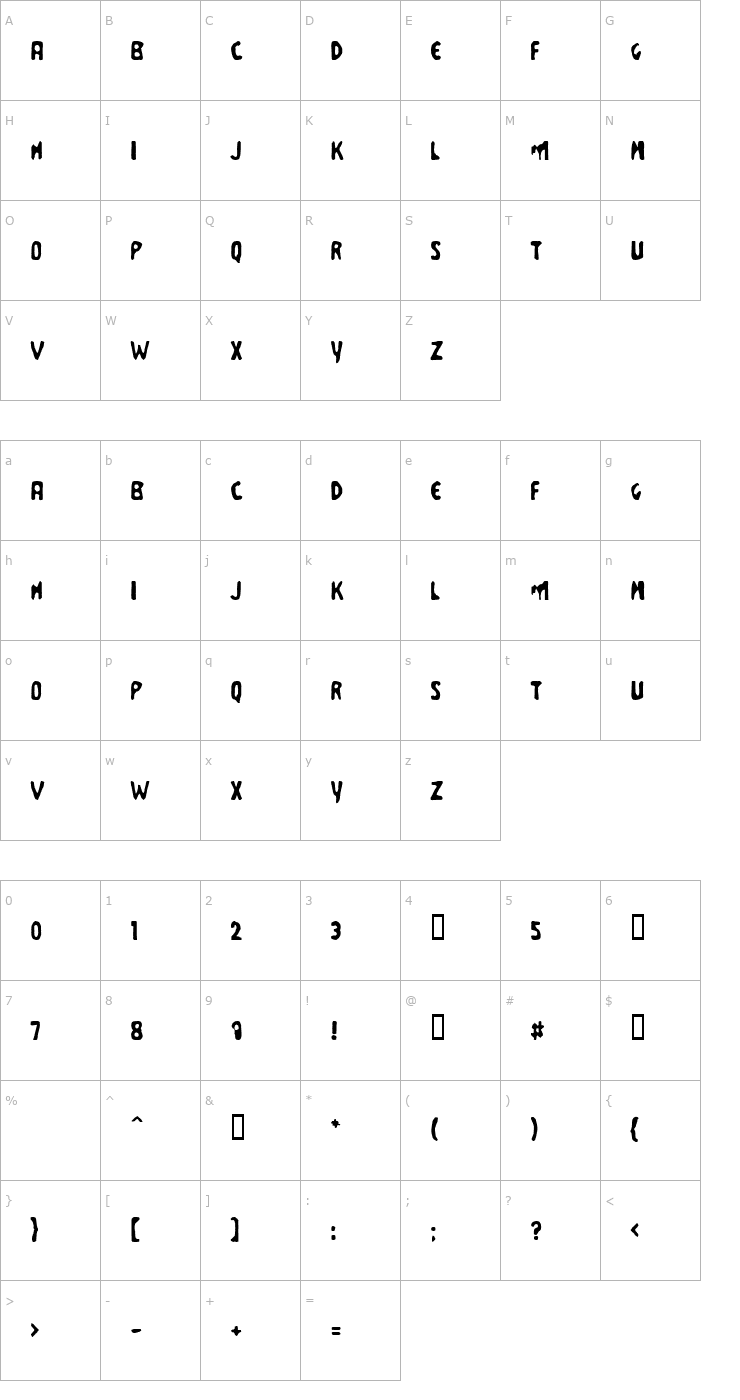 Character Map Business Suit Font