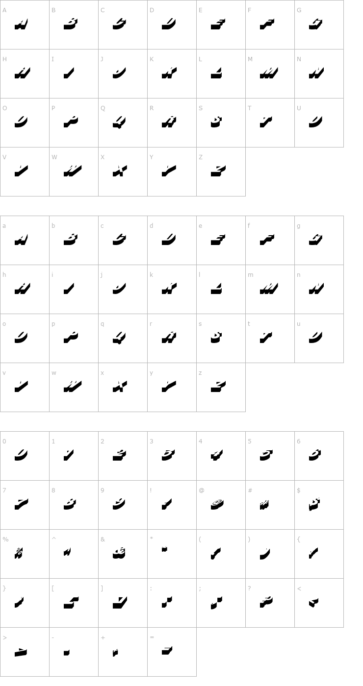 Character Map Busker Font