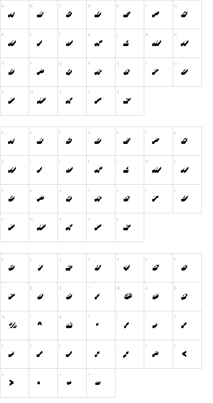 Character Map BusterD Font