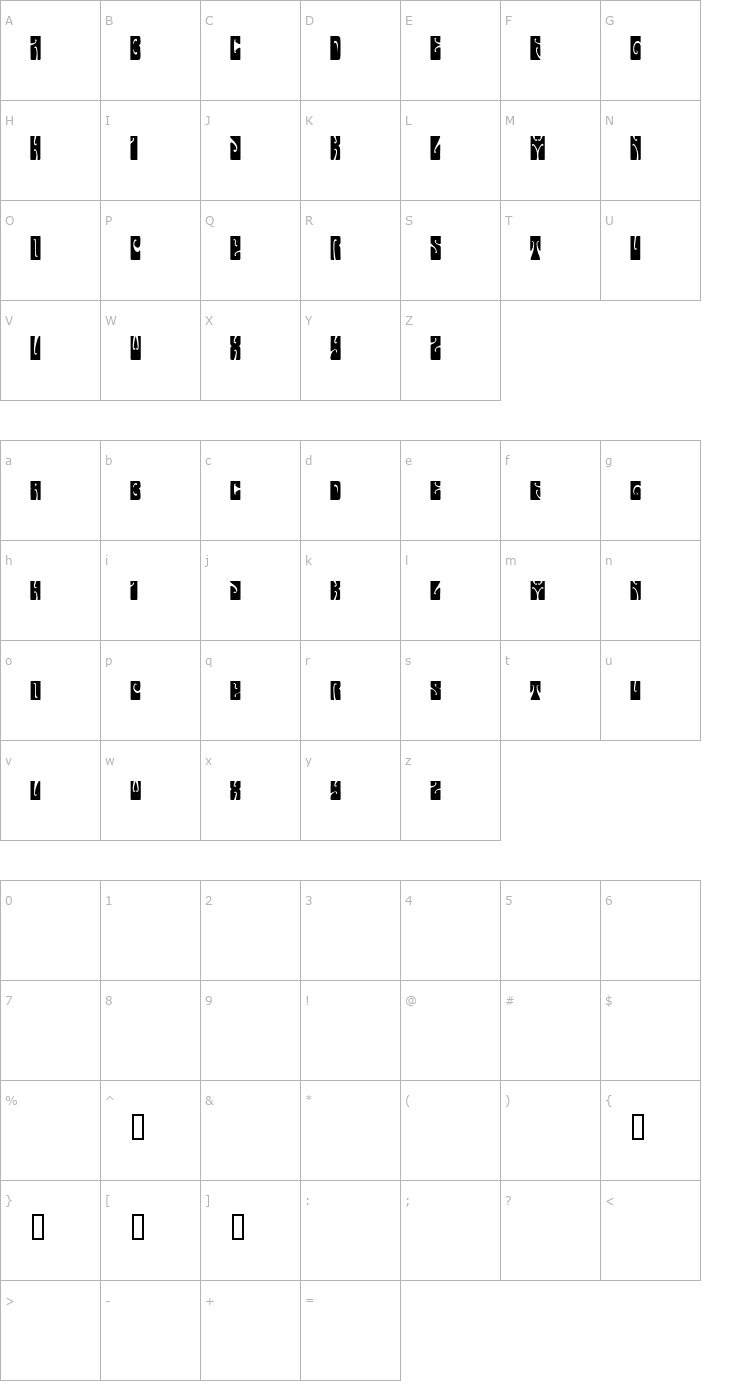 Character Map Butterfield Font