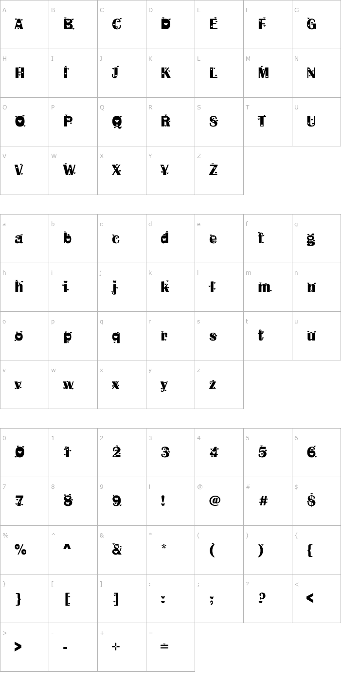 Character Map Butterfly Flutter Font