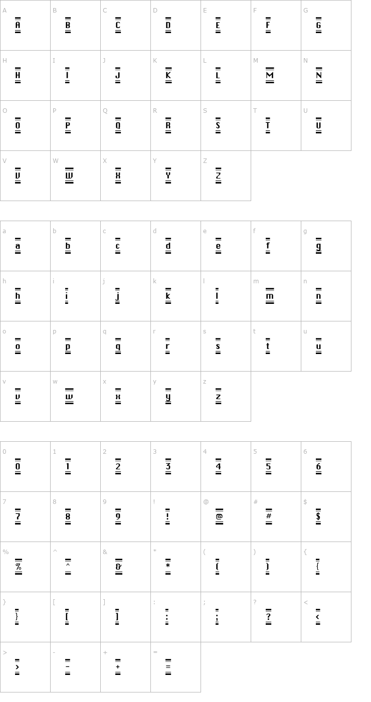 Character Map ButtonHilightFLF Font