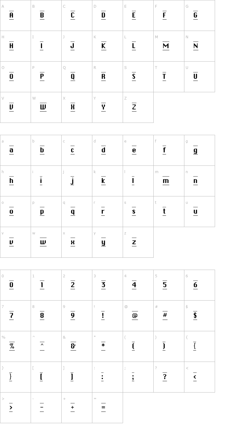 Character Map ButtonPlainFLF Font