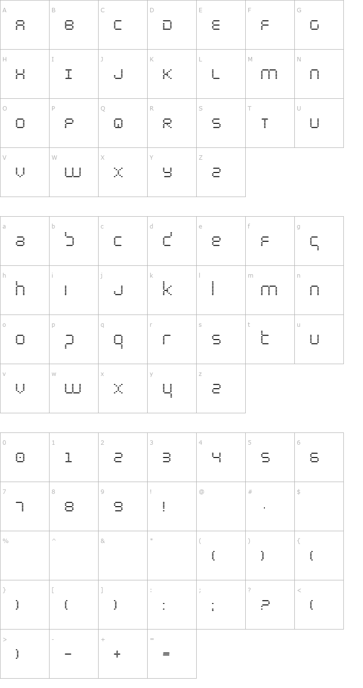 Character Map Byte Police Font