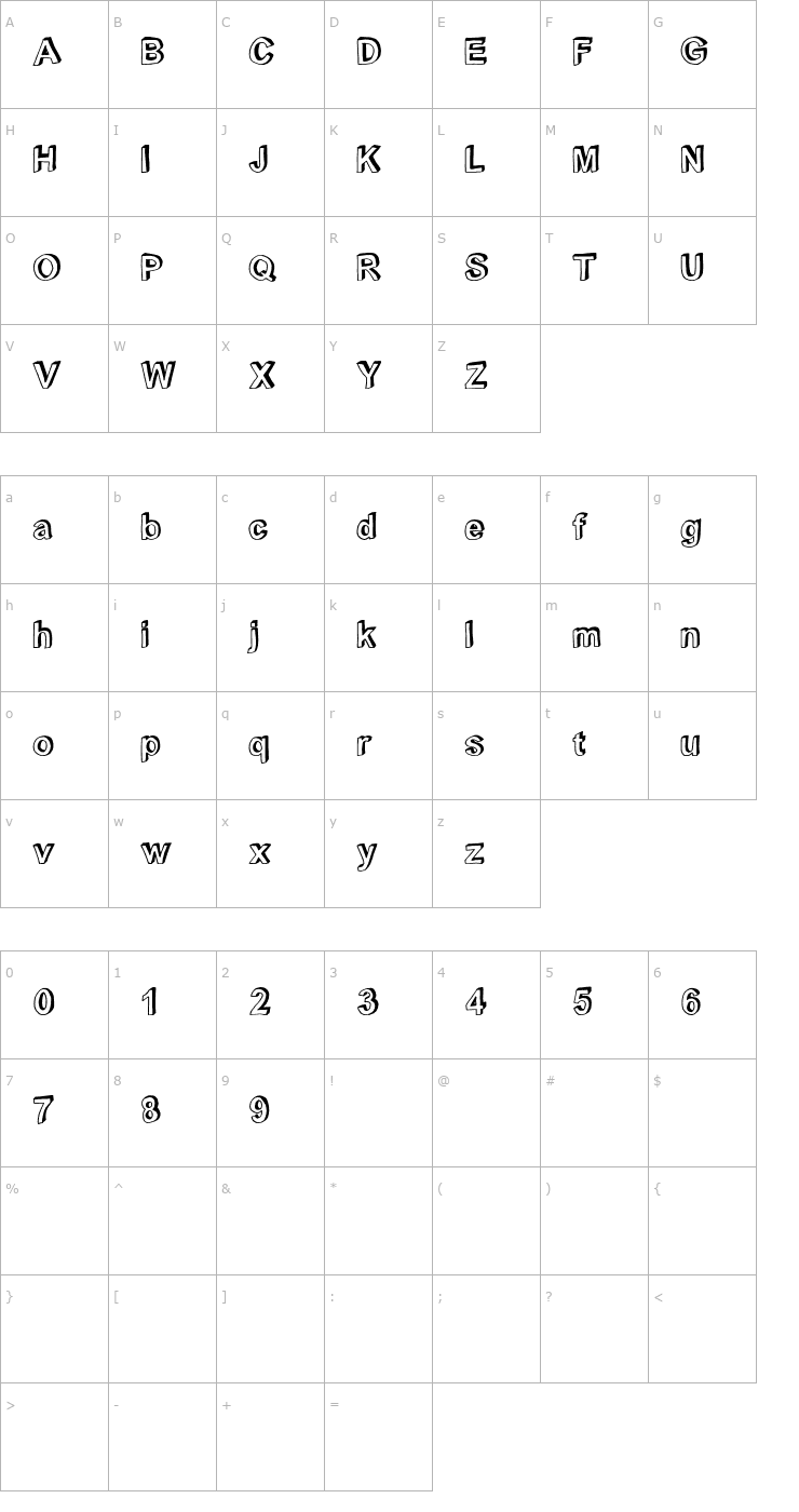 Character Map C rial black OTF Font