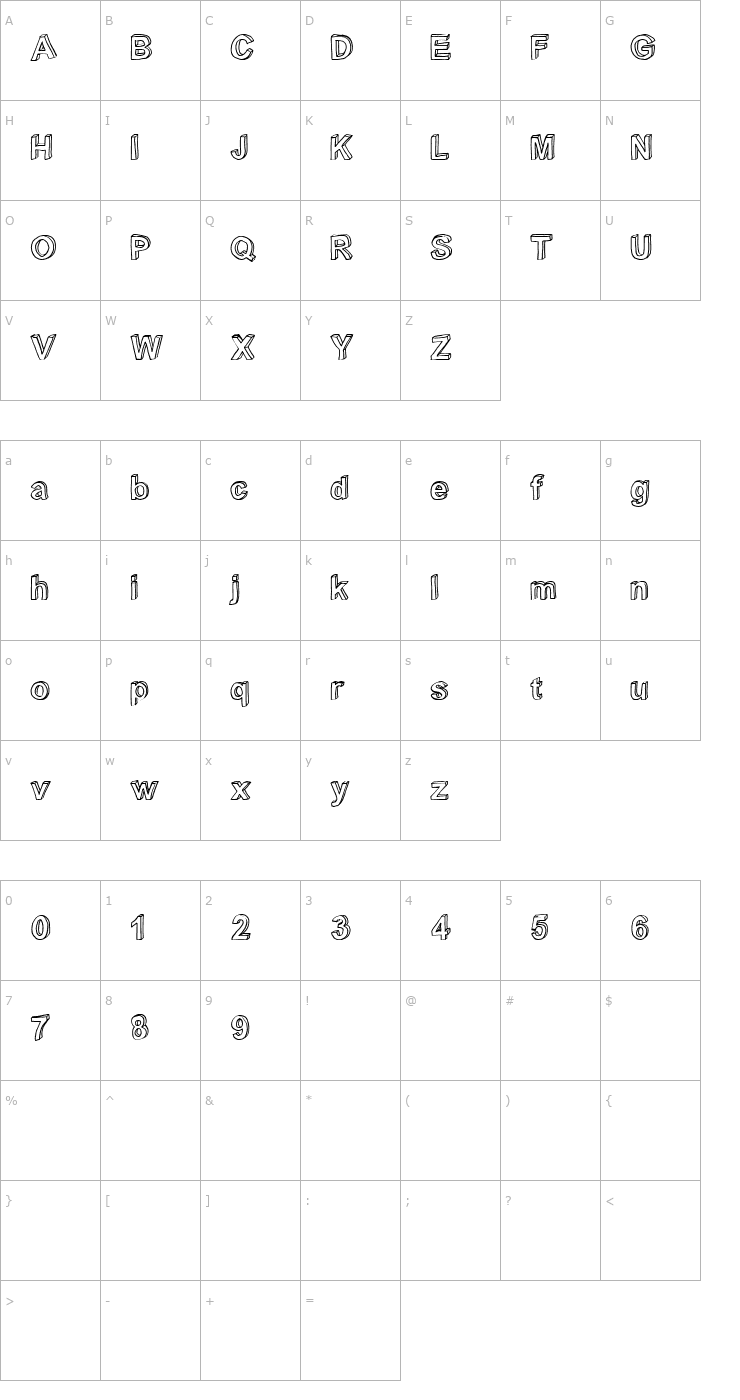 Character Map C rial Font