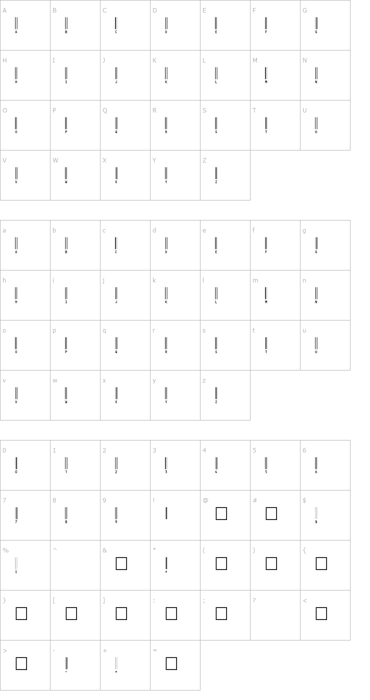 Character Map C39HrP48DhTt Font