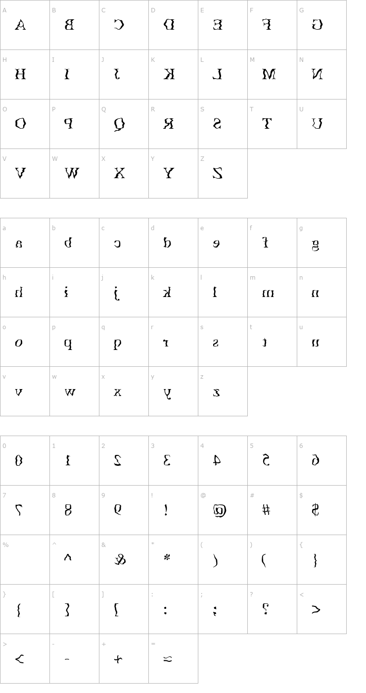 Character Map Caaarc Font