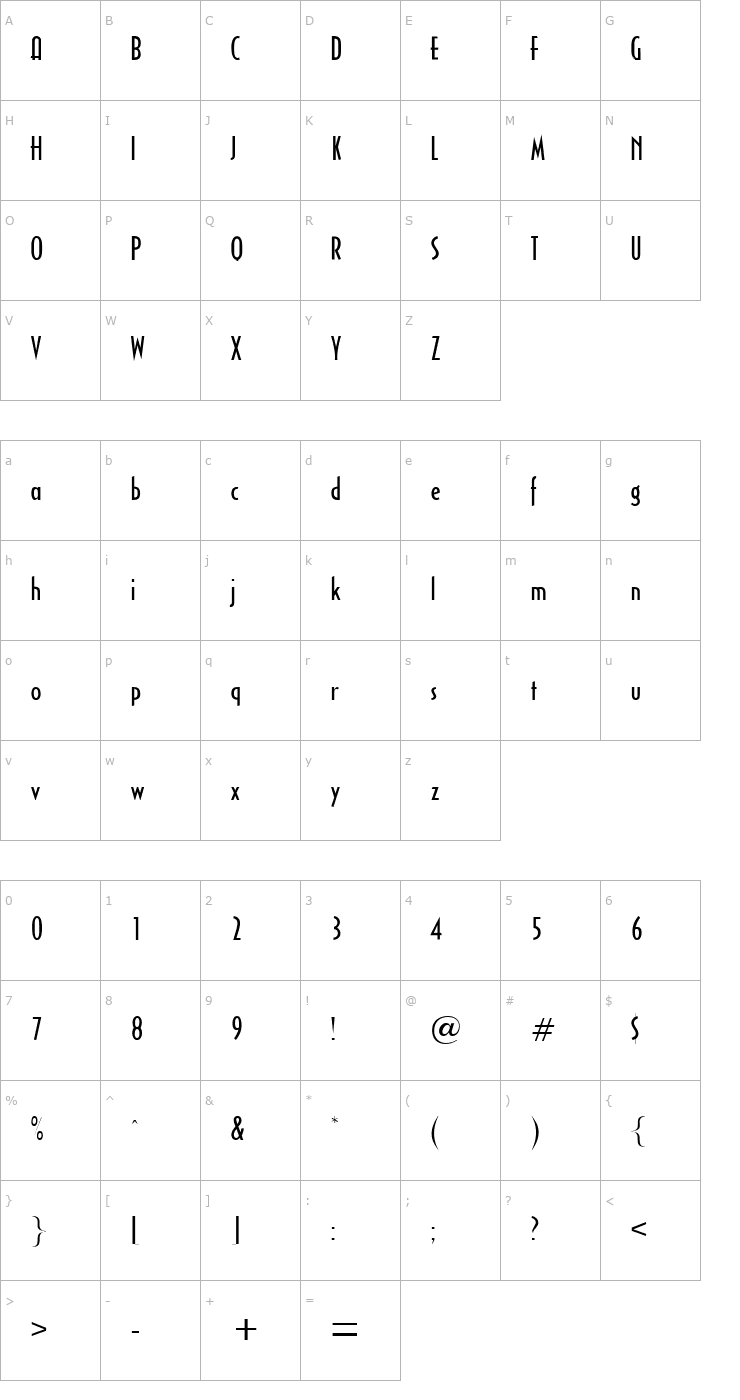 Character Map Cabletv Font