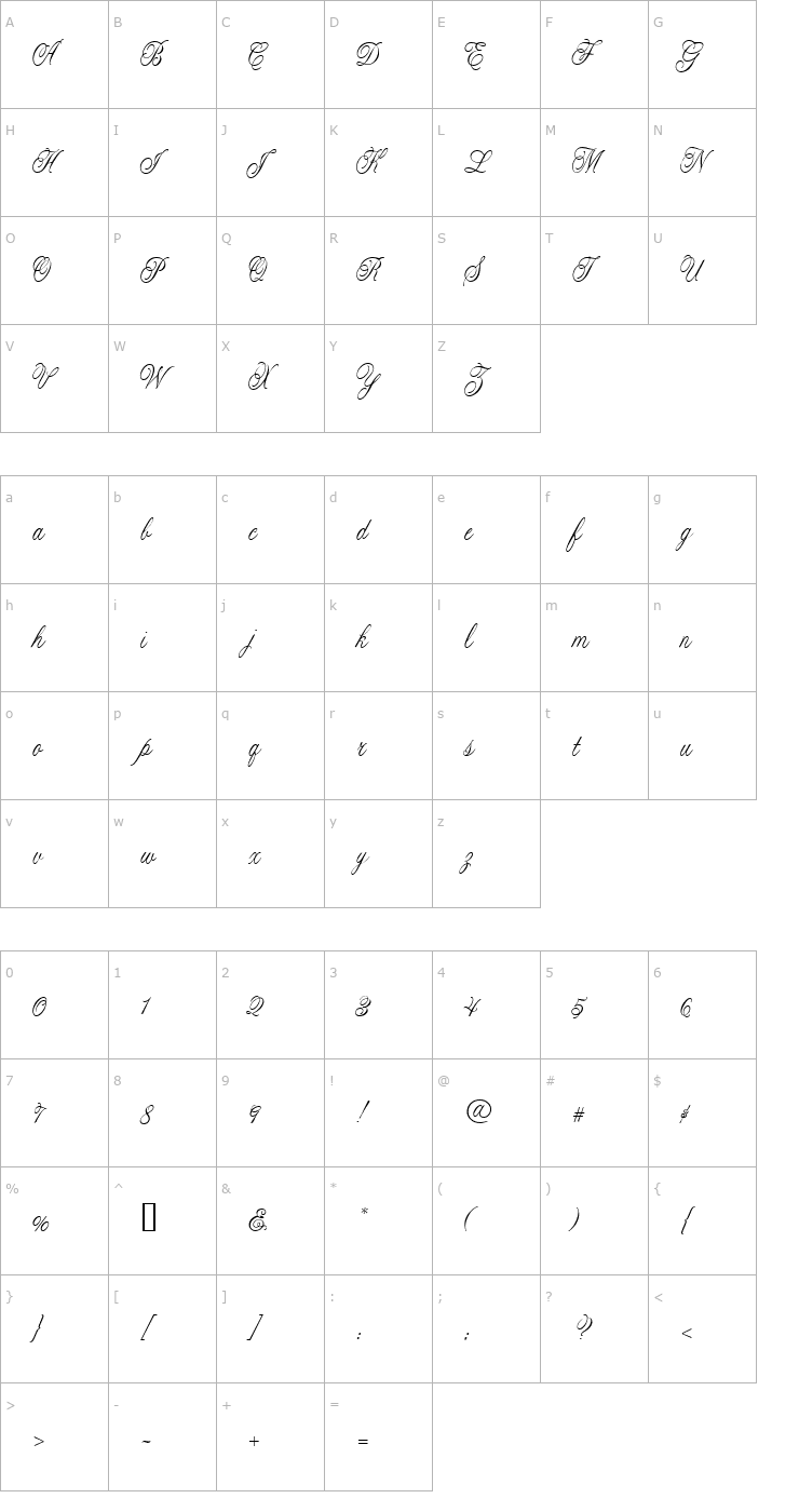 Character Map CAC Lasko Condensed Font