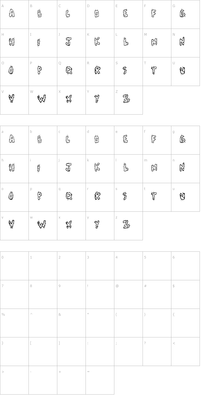 Character Map Cactus Love Font