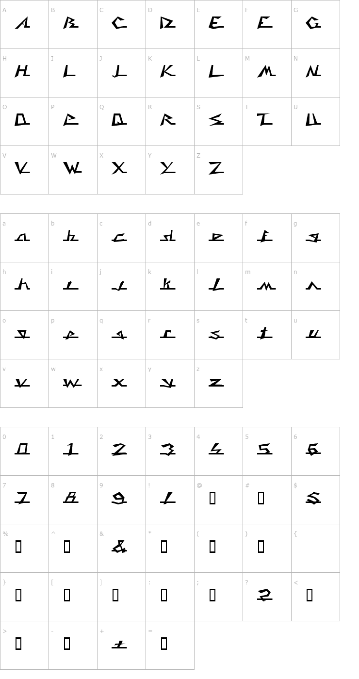 Character Map Caddy Font