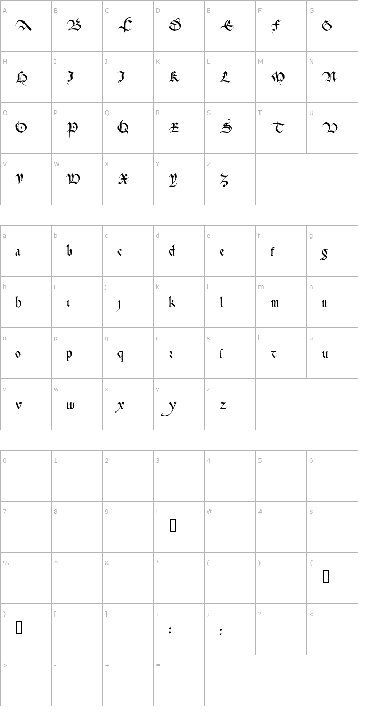 Character Map Cadeaulx Font