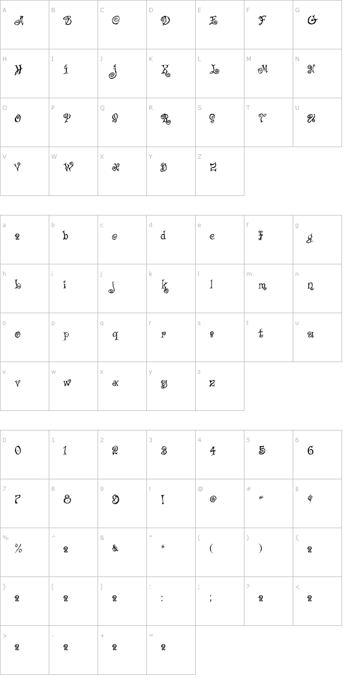 Character Map Caffe Latte Font