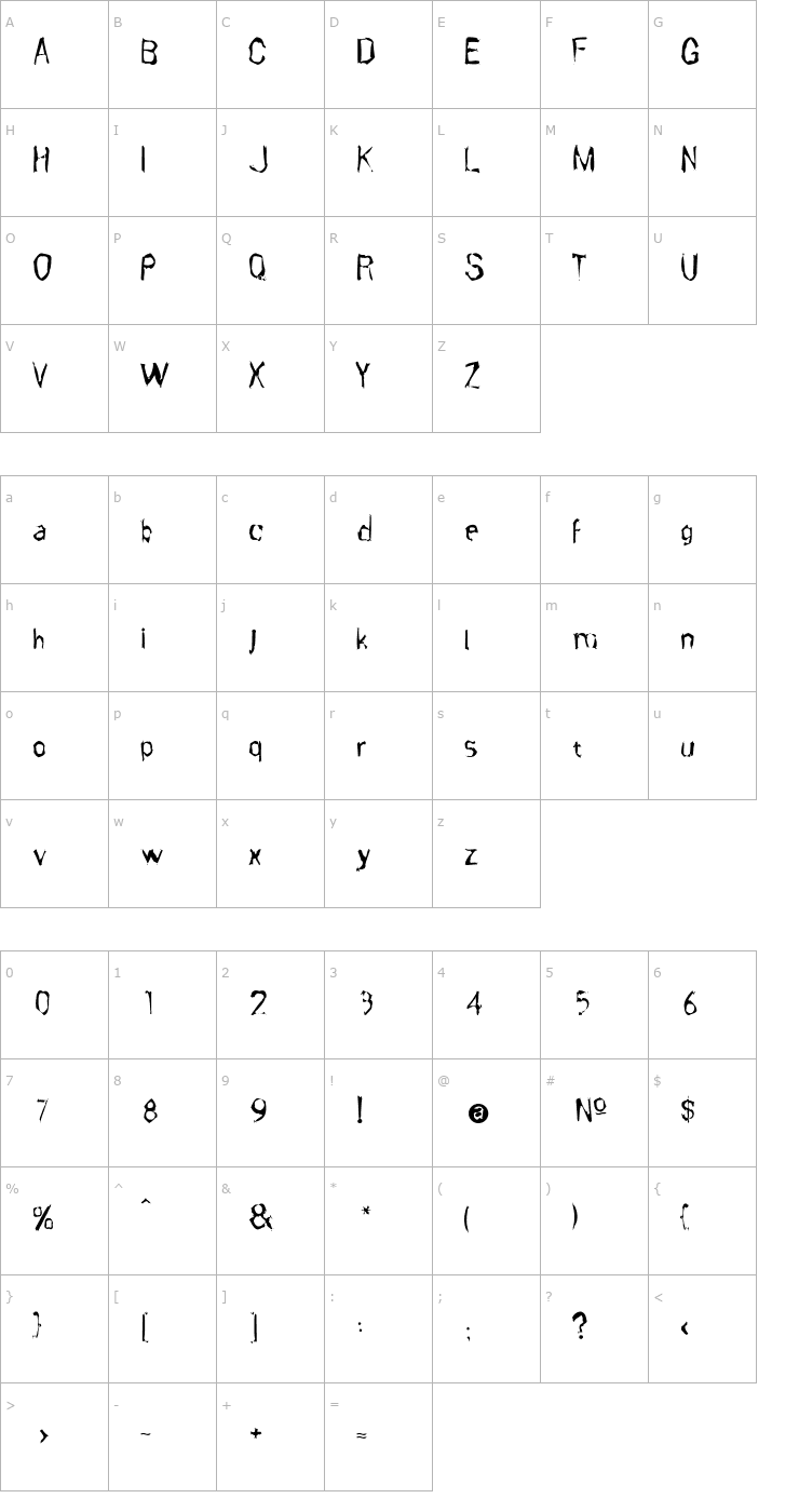 Character Map CafNoir Font