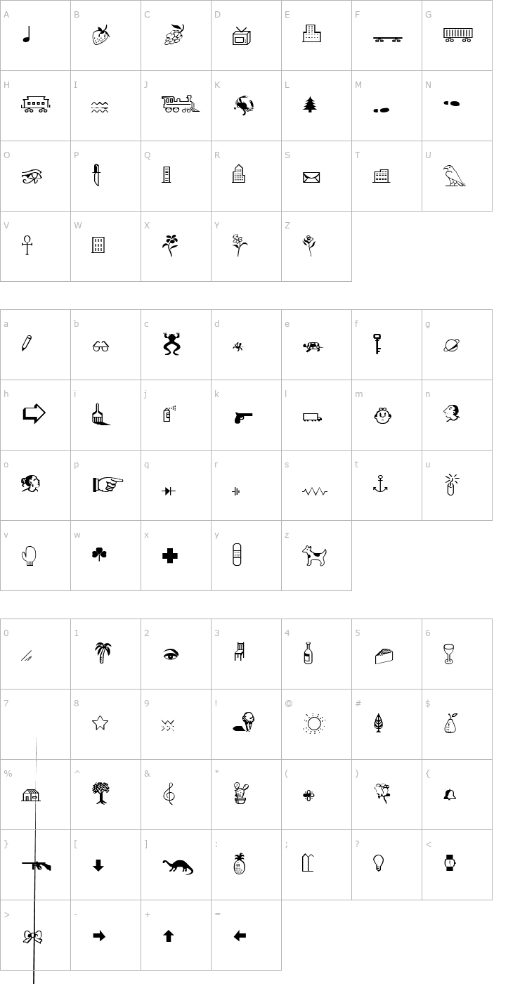 Character Map Cairo Medium Font