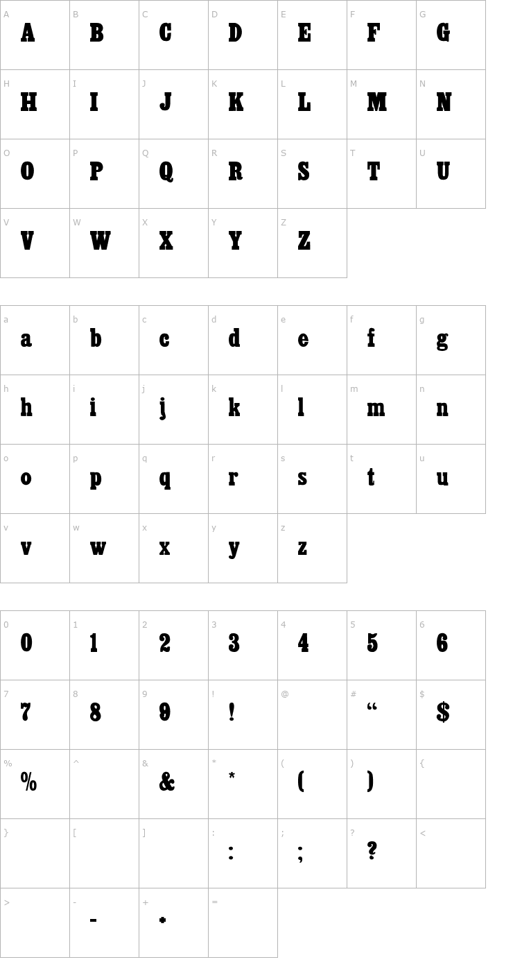 Character Map CairoExtended Regular Font