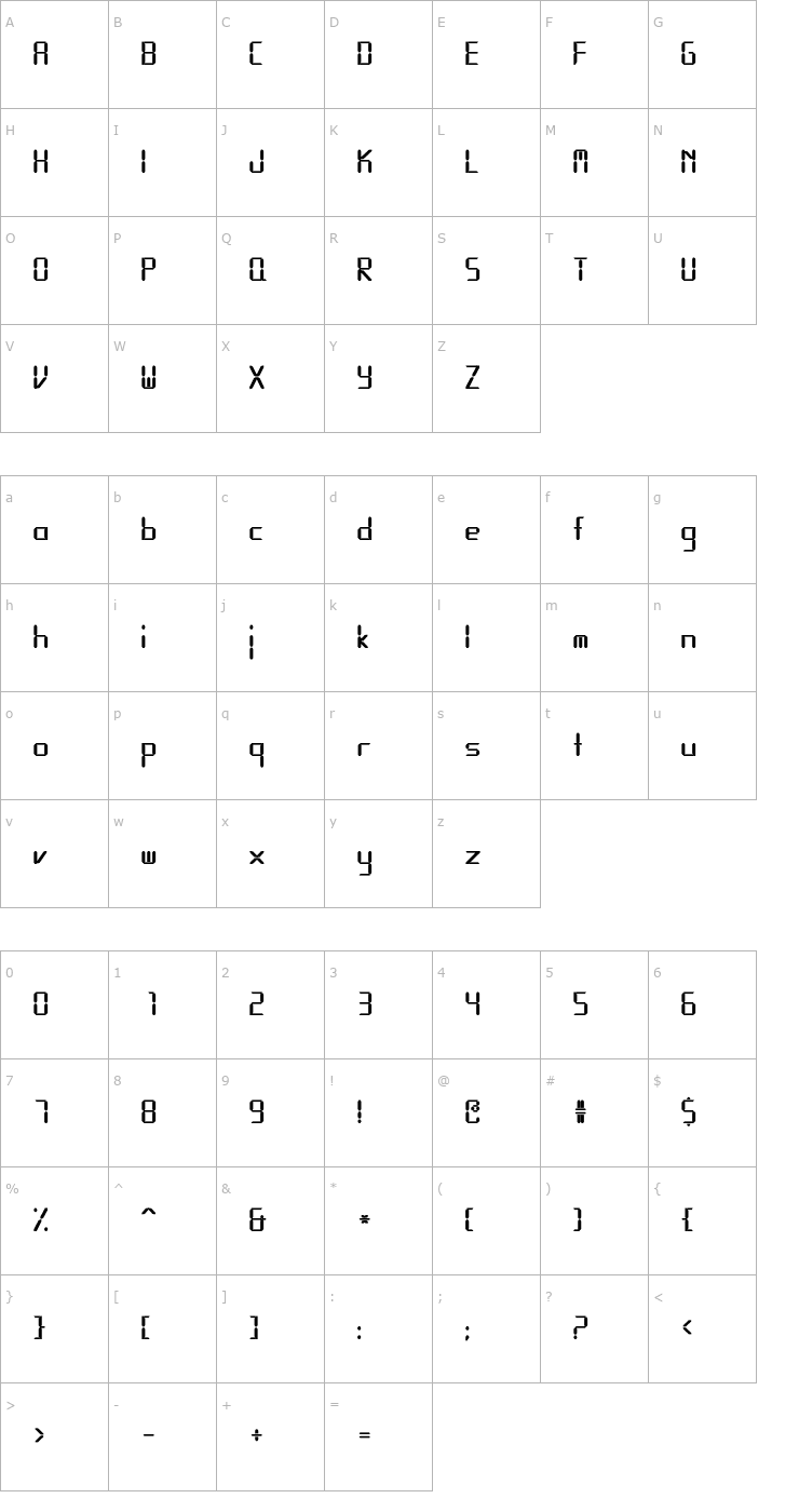 Character Map Calculator Bold Font