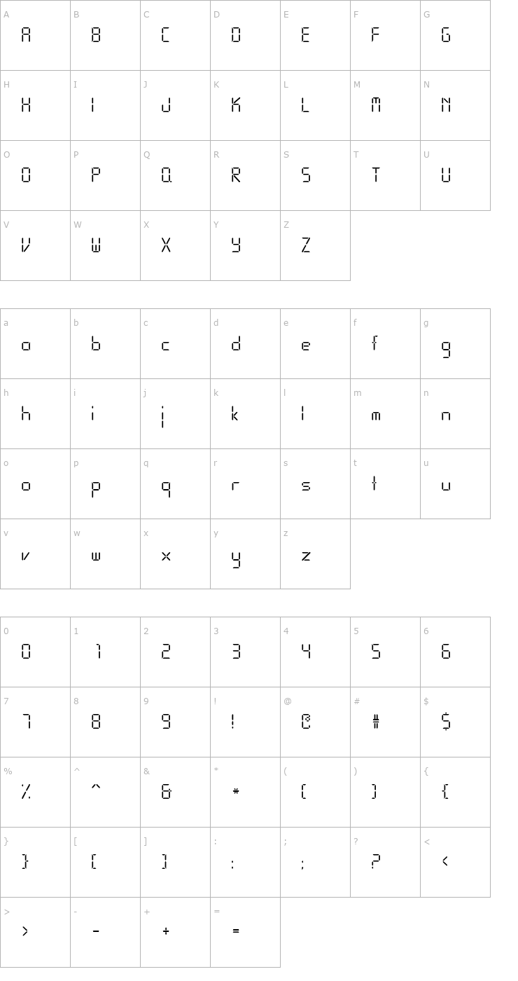 Character Map Calculator Font