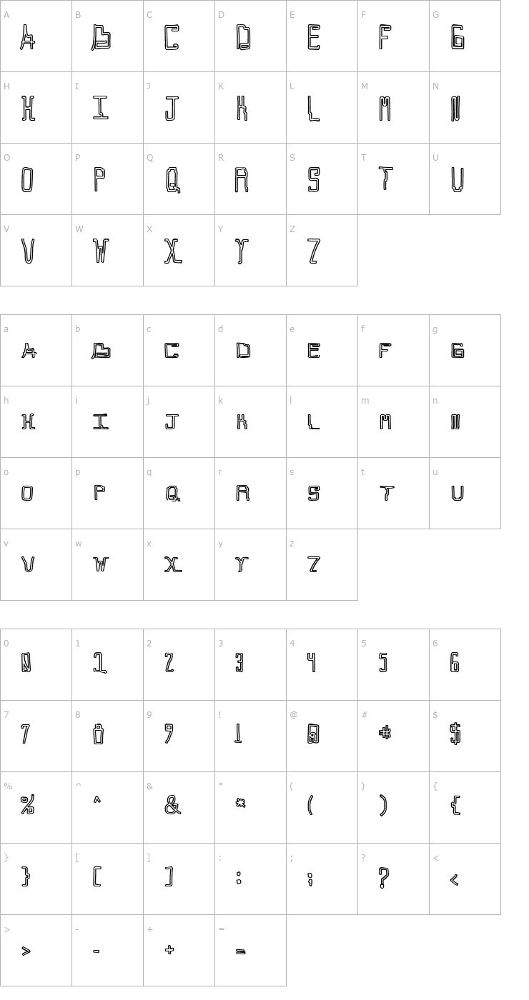 Character Map Callaxis Font