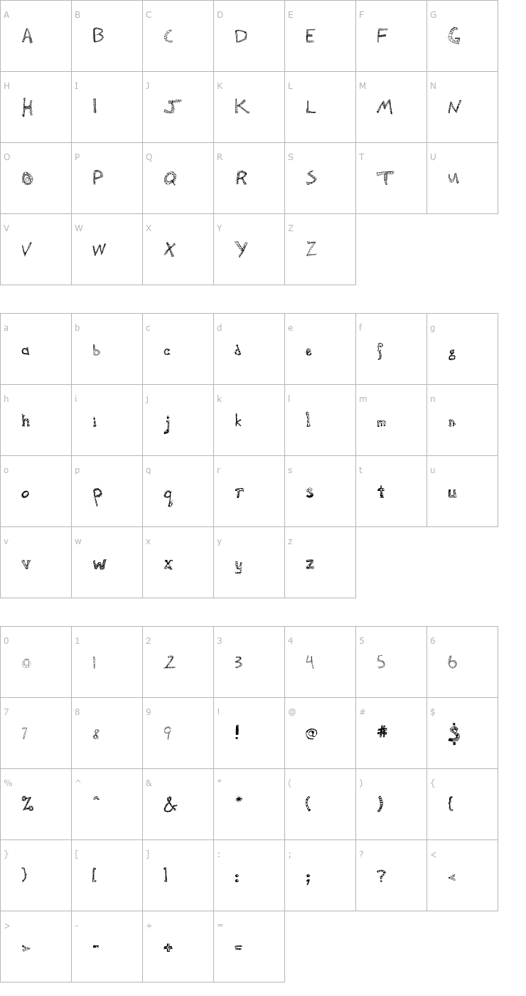 Character Map Camden Regular Font