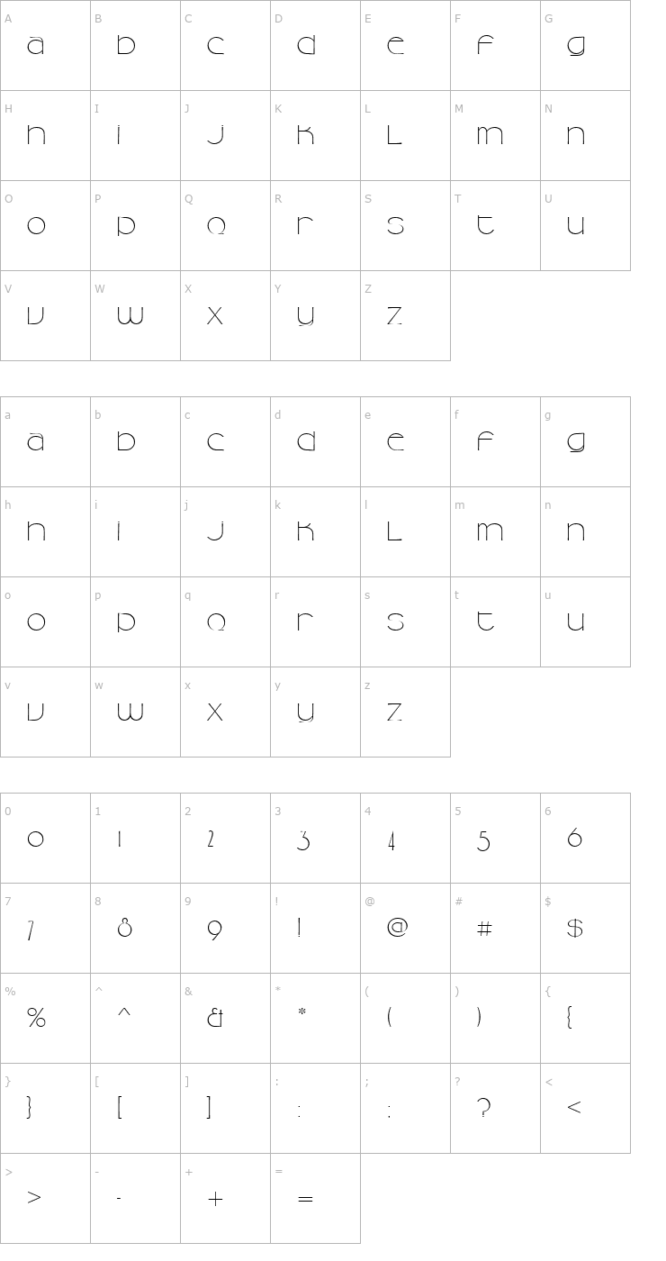 Character Map CamelliaD Font