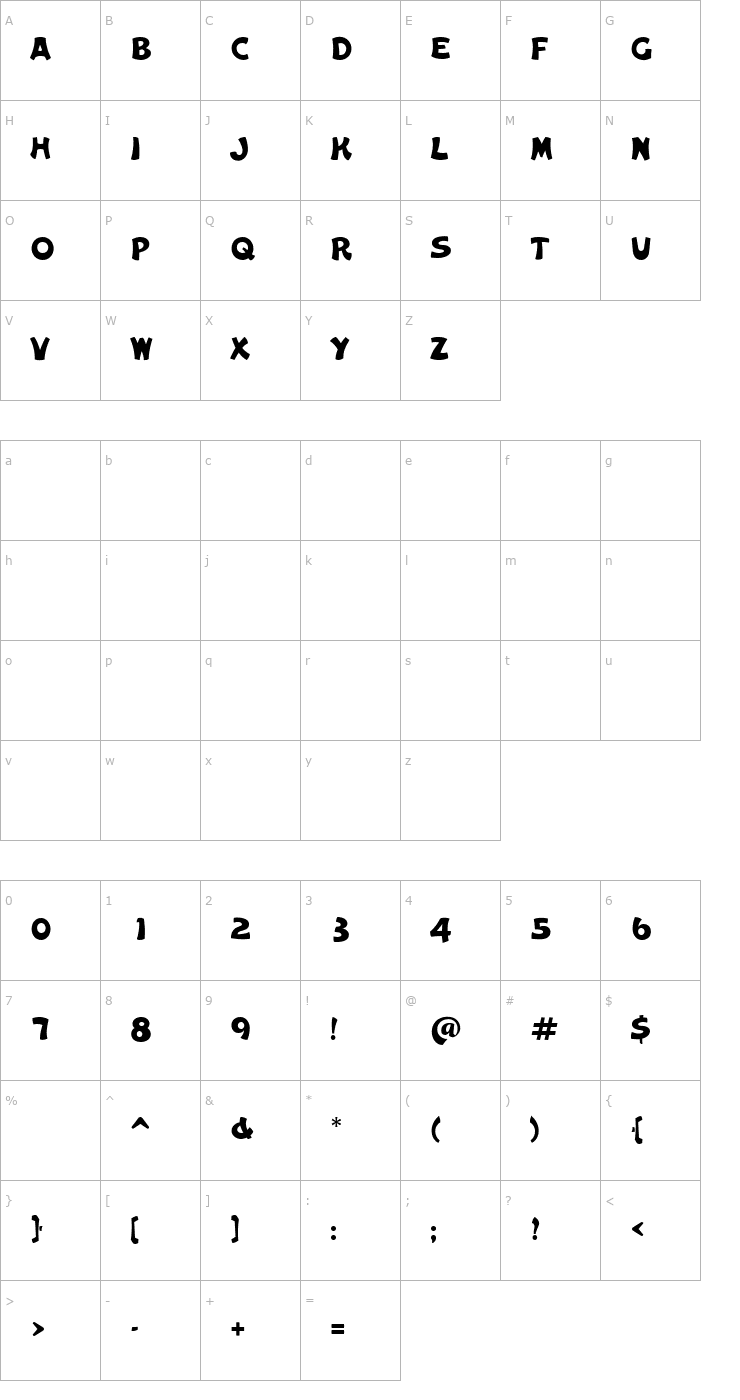 Character Map Cameo-Solid Font