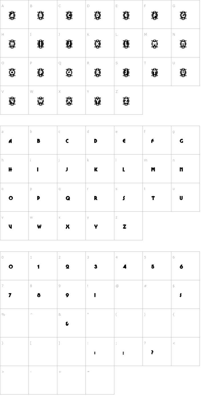 Character Map CameoAppearance Font