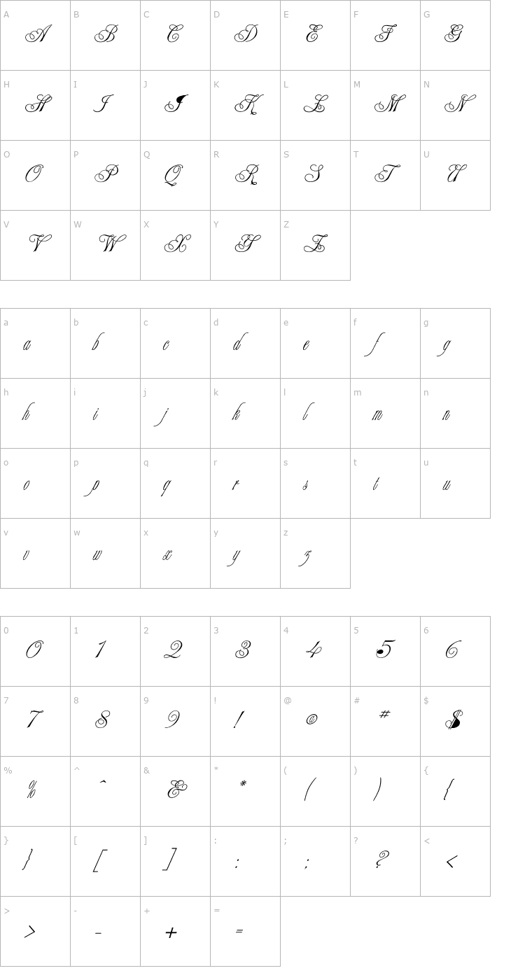 Character Map Campaign-Normal Font