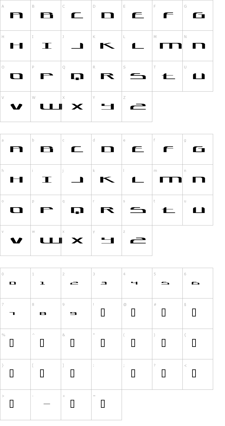 Character Map Cancer Font