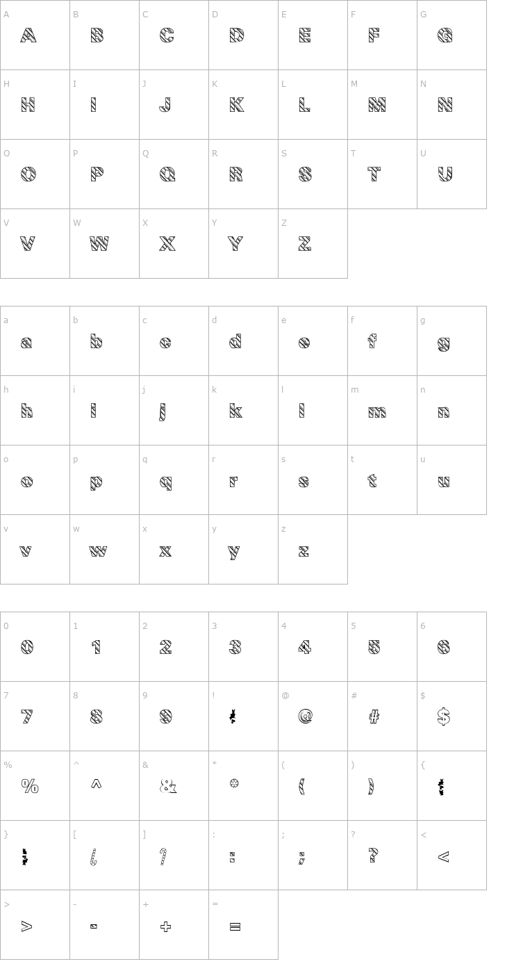 Character Map Candy Cane Normal Font
