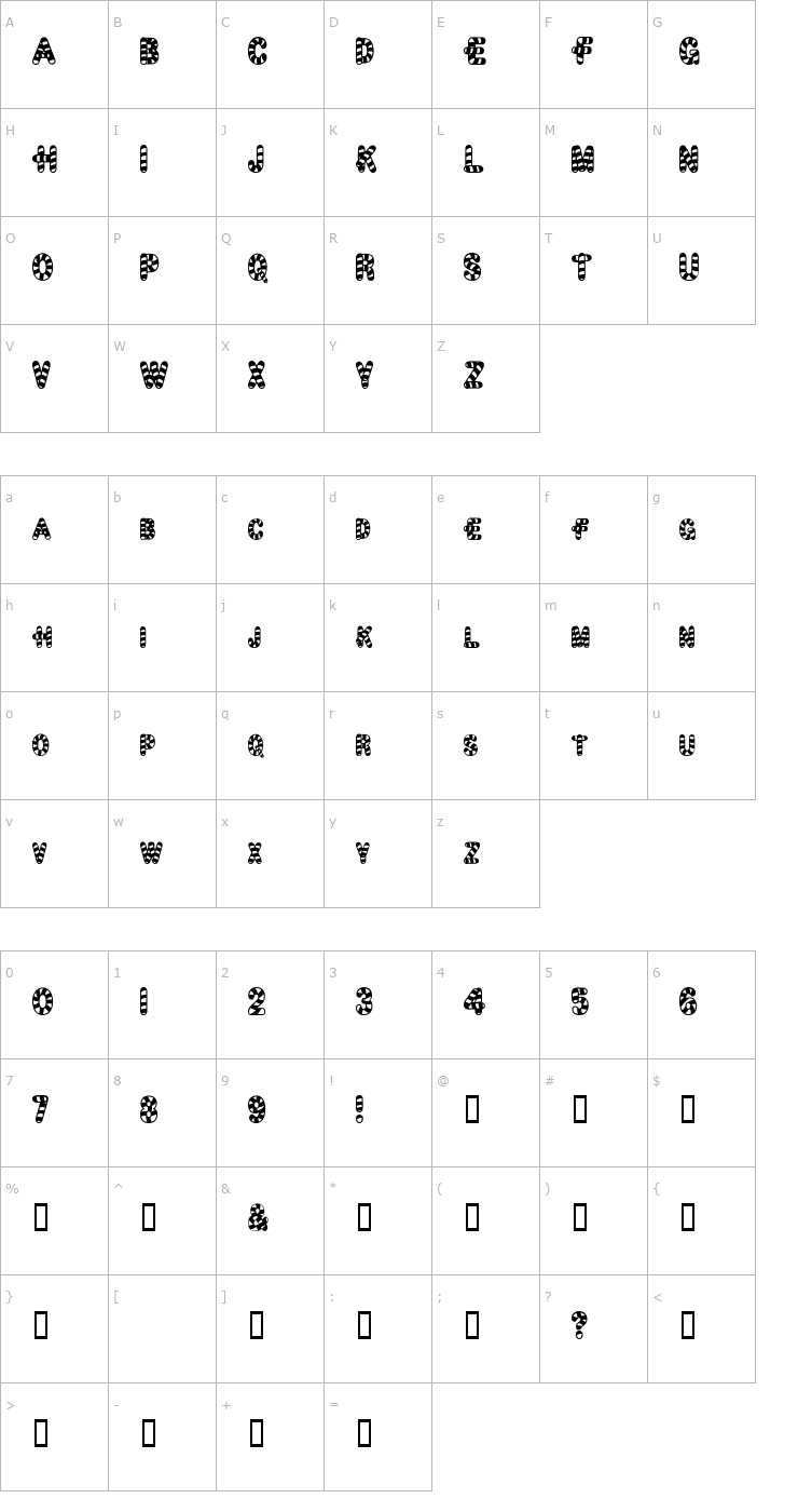 Character Map CandyTime Font