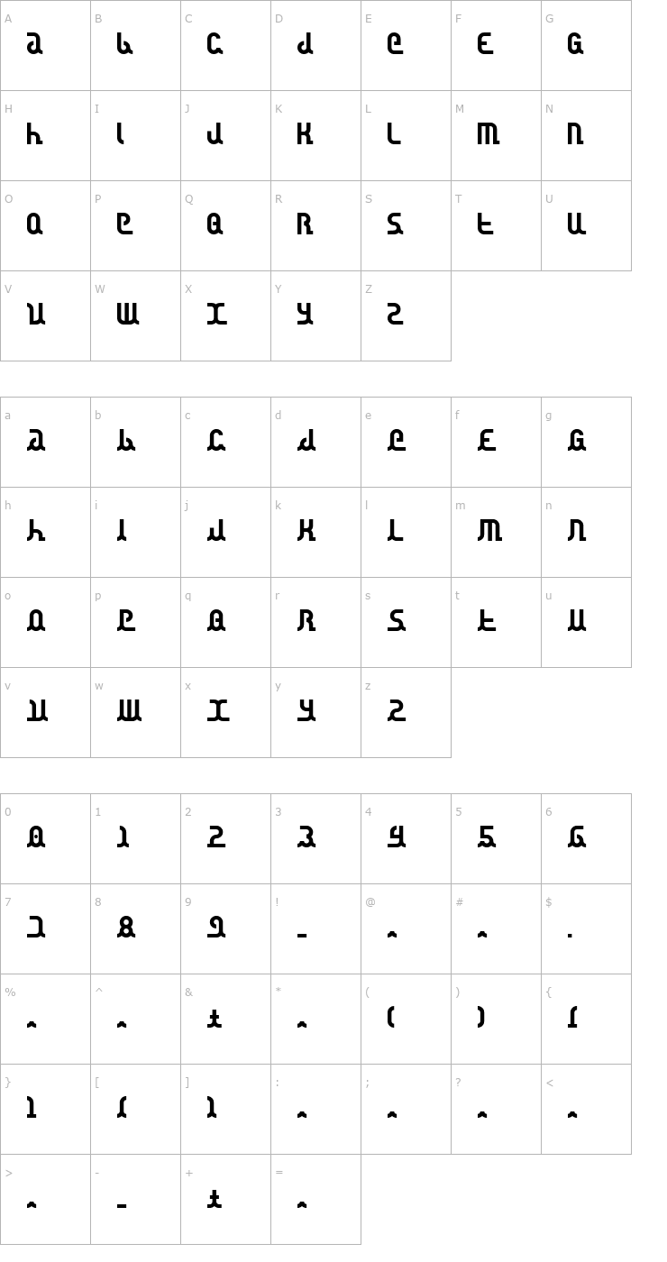 Character Map Canstop Font