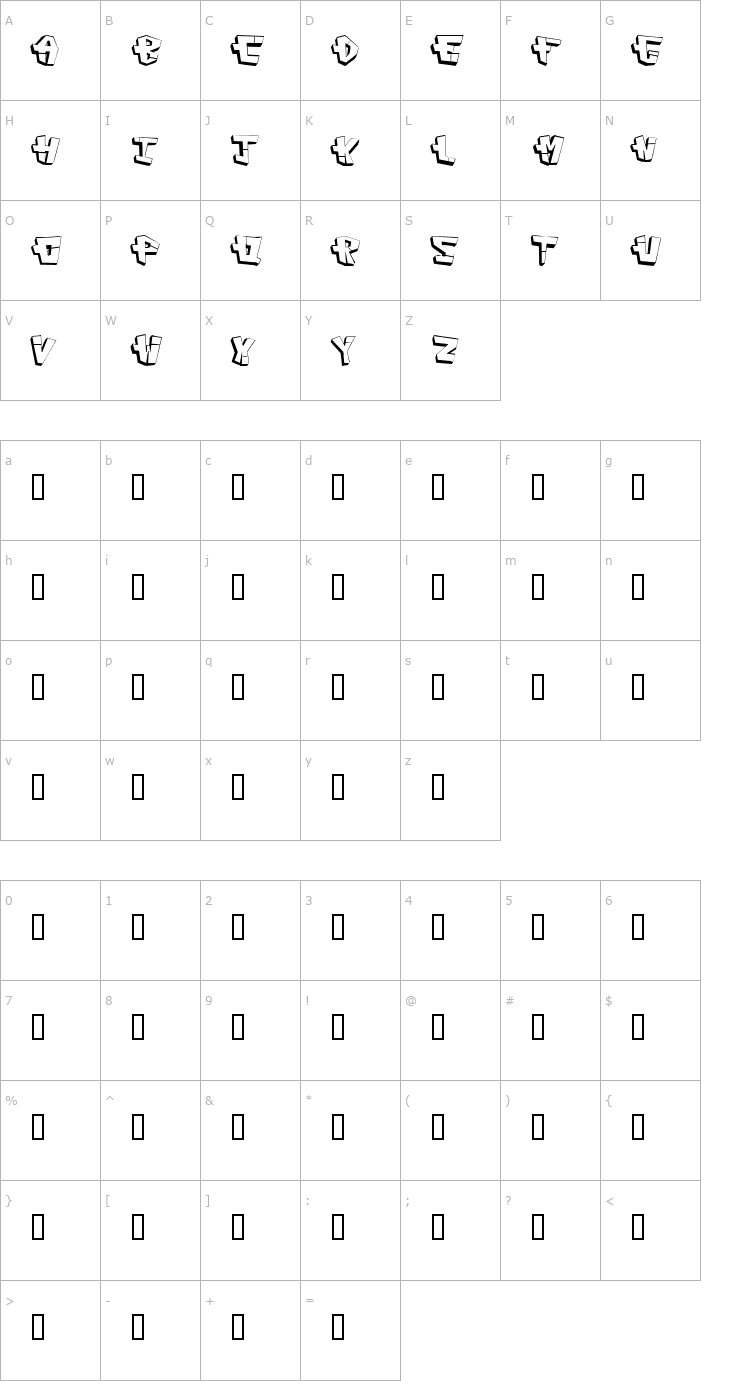 Character Map Cap Construct Font
