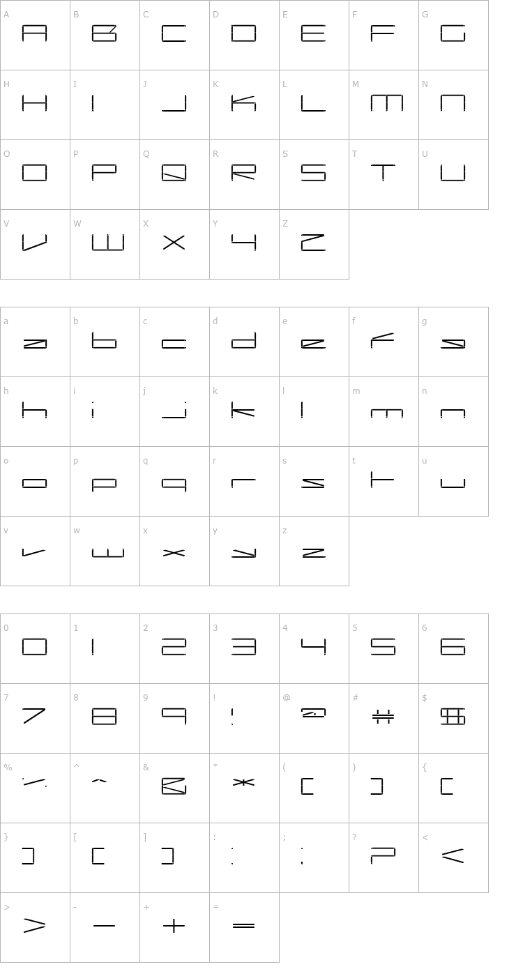 Character Map Capacitor regular Font
