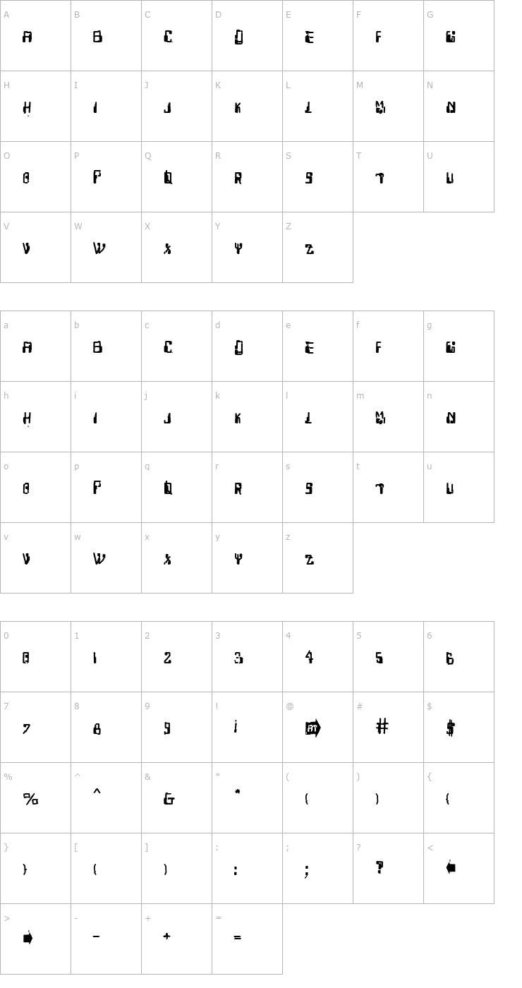 Character Map Capricorn38Explo Font