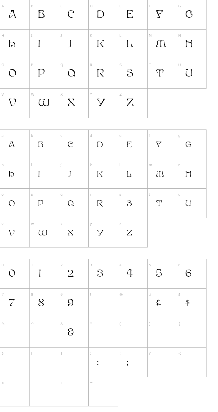 Character Map CapsBeta Font