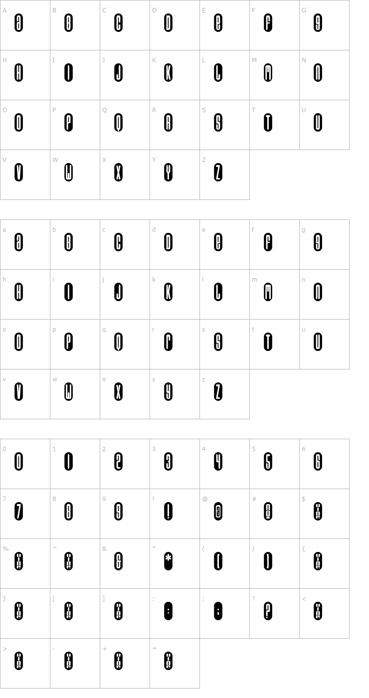 Character Map Capsule Font